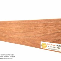Фотография ламели - Ламинированный плинтус Teckwood 2150х75х16 мм. Ясень Золотой -  класса
