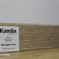 Фотография ламели - Шпонированный плинтус Karelia 60х16х2500 Дуб Aged Ivory -  класса