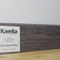 Фотография ламели - Шпонированный плинтус Karelia 60х16х2500 Дуб Asphalt Grey -  класса