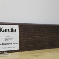 Фотография ламели - Шпонированный плинтус Karelia 60х16х2500 Дуб Docklands Brown -  класса