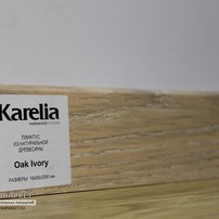Фотография ламели - Шпонированный плинтус Karelia 60х16х2500 Дуб Ivory -  класса